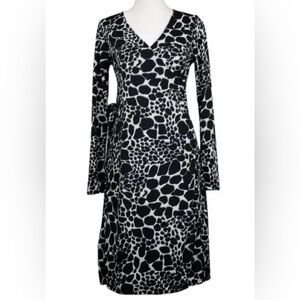 The Limited Black and White Wrap Dress
